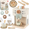 Airlab Toy Coffee Maker for Kids Wooden Kitchen Accessories Pretend Play Toddler Coffee Playset for Girls Boys Ages 3 4 5 Years