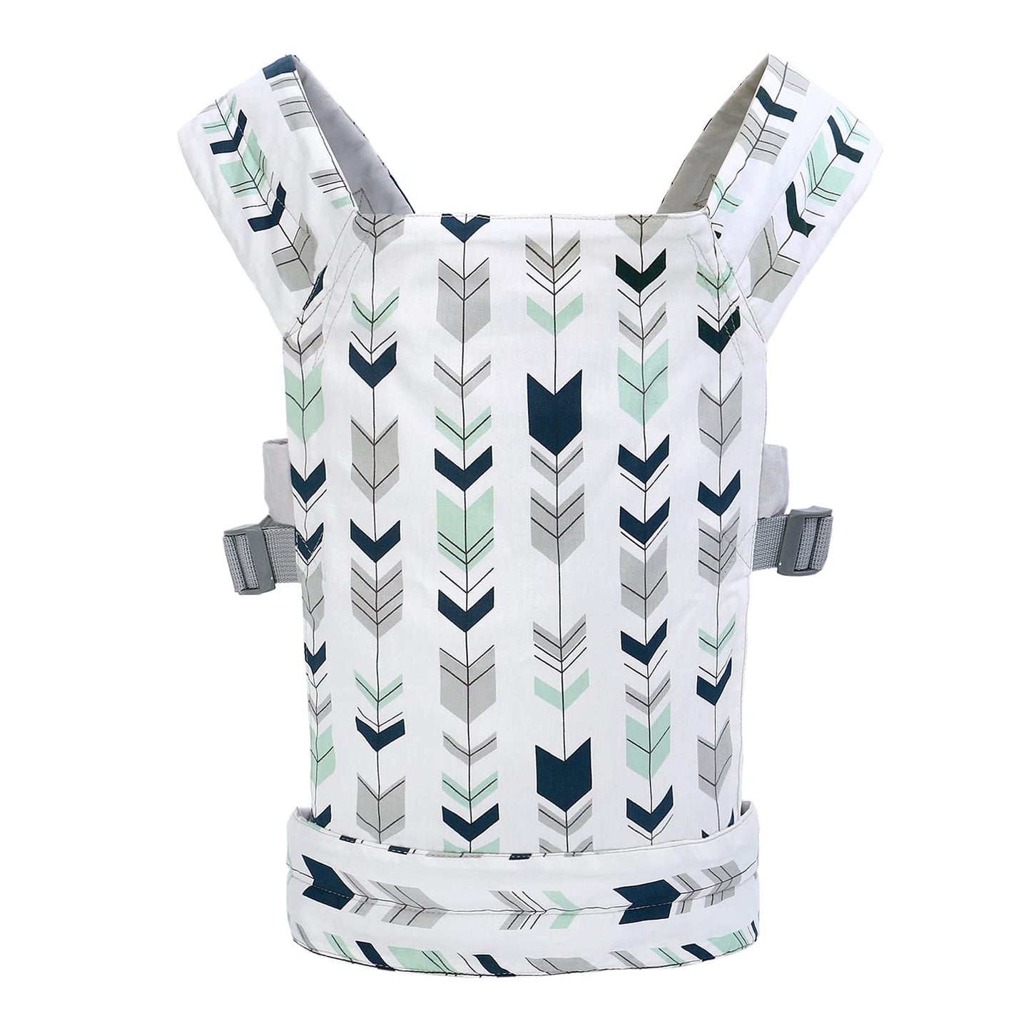 Baby Doll Carrier Front and Back Baby Doll Accessories Backpack Kid Toddlers Play Toy Baby Carriers for Babydoll Pretend with Adjustable Straps for Little Girls (Green Arrow)