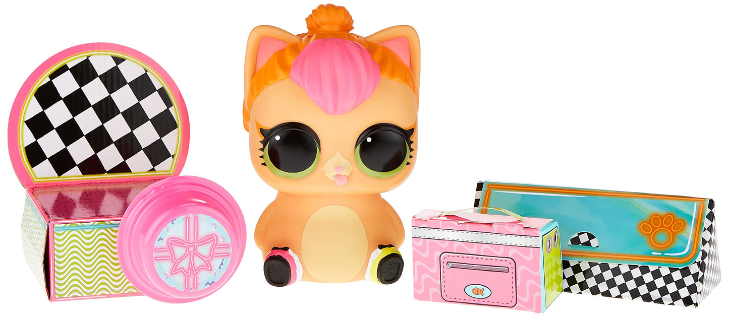 LOL Surprise Big Pet Neon Kitty with 15 Surprises Including Wear and Share Glasses & Necklace, 2 Pet Babies, Accessories, Backpa