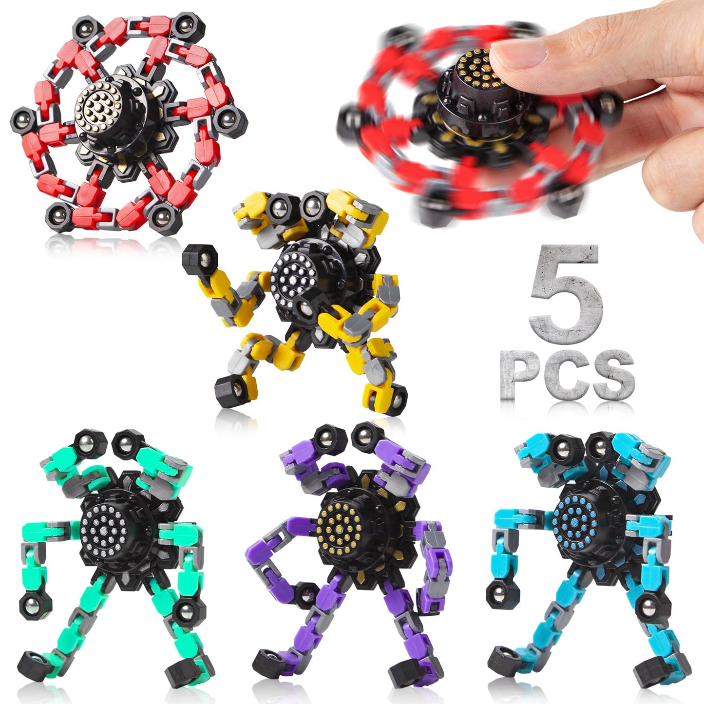Gokeey Easter Basket Stuffers Transformable Fidget Spinners For Kids And Adults Stress Relief Sensory Toys For Boys And Girls Fingertip Gyros Toy Birthday Party Favors For Kids Classroom Gifts