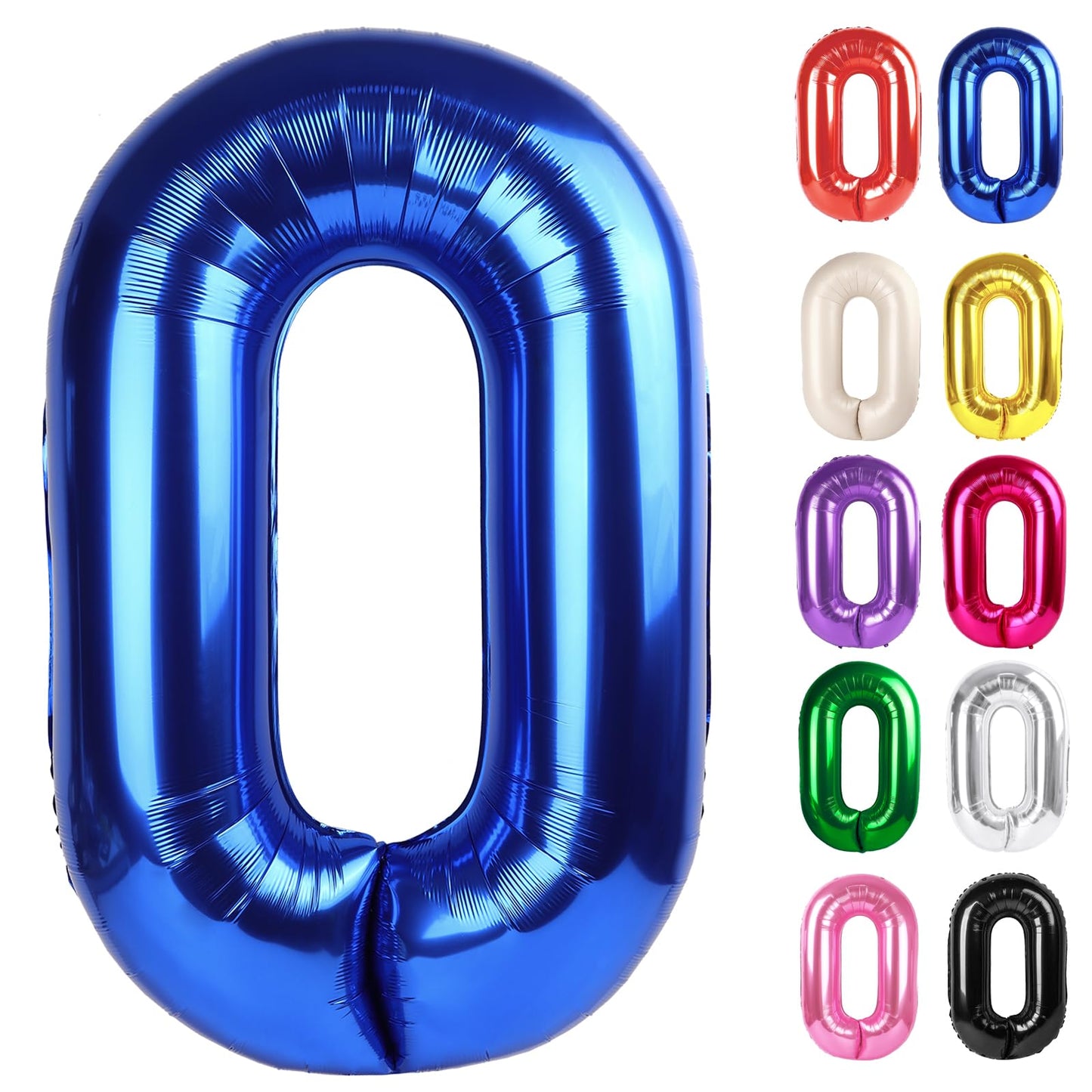 Metallic Blue Number 0 Balloon 40 Inch, 0 Balloon Numberfor 10Th 20Th 30Th 40Th 50Th 60Th Birthday Decorations, Navy Blue Party