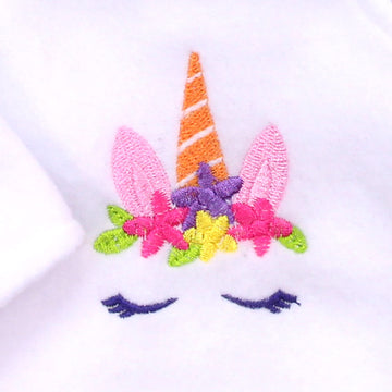 Sophia'S White Fleece Hoodie With Embroidered Unicorn Face And Rainbow Striped Leggings For 15 Inch Baby Dolls, Multicolor