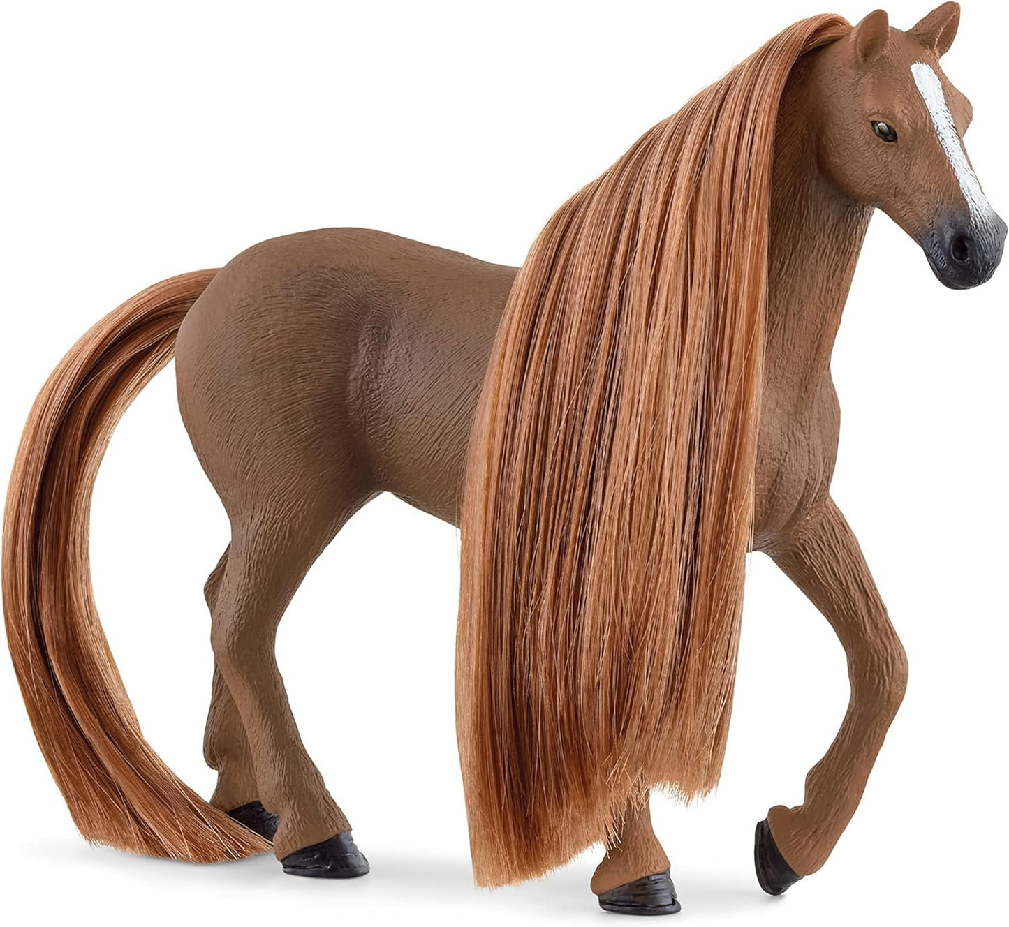 Schleich Horse Club English Thoroughbred Mare Playset - 14 Piece PVC Toy with Brushable Hair, Multi-Color, Model 42582