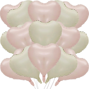30 Pcs Cream Baby Pink Heart Balloons 18In Heart Shaped 18 Inch Balloons Helium Mylar Balloons Foil Balloon Decoration For Women
