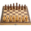 15 x 15 Magnetic Wooden Folding Chess Set with 2 Extra Queens  Handmade Game Board Interior for Storage for mature-themed Kids Beginner Large Chess Board