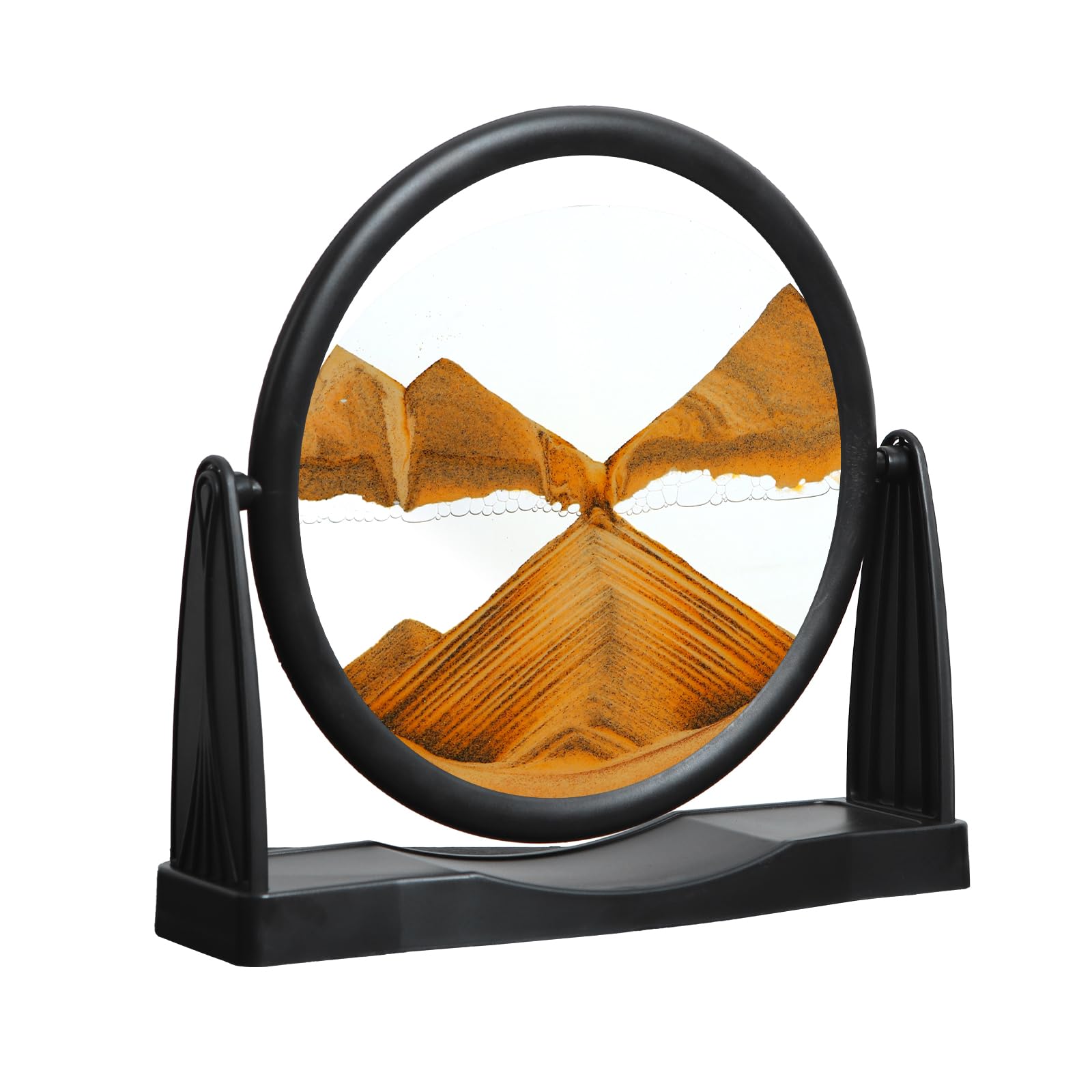 MXYATCJ | Moving Sand Art | Sand Art Liquid Motion | Sand Art Pictures | 3D Deep Sea Sandscape | Glass Sand Art Display | Sand Relaxing Gift for mature-themed | Home Office Decor | Desktop Toys | (8'' Orange)