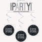 Unique 83780 Black Prismatic Birthday Hanging Decorations,32 6 Pcs, Happy