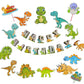 Fi  Flick In 22 Pcs Happy Birthday Dinosaur Theme Decoration Set Dino Figure Cutouts Props Cake Topper Jungle Safari Party, Jur