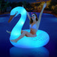 Inflatable Swan Pool Float With Colorful Lights, Flyfreeu Solar Powered Led Color Changing Swan Swim Tube Rings, 42'' Large Pool