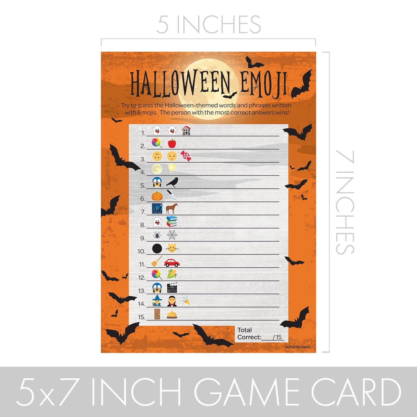 Distinctivs Halloween Party Emoji Guessing Game - Halloween Party Game And Activity For Kids - Fun School Activity - 25 Players