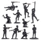 BMC Toys WW2 Secret Stronghold Playset - 36pc Plastic Army Men, Medium, Od Green/Gray/Brown/Black, Model 67009