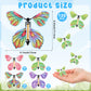 120 Pcs Flying Butterfly Toys Wind Up Flying Butterfly Card Surprise Gifts Butterfly Fairy Flying Toy in The Book Rubber Band Powered Gifts for Christmas Wedding Birthday Teacher Appreciation Gift