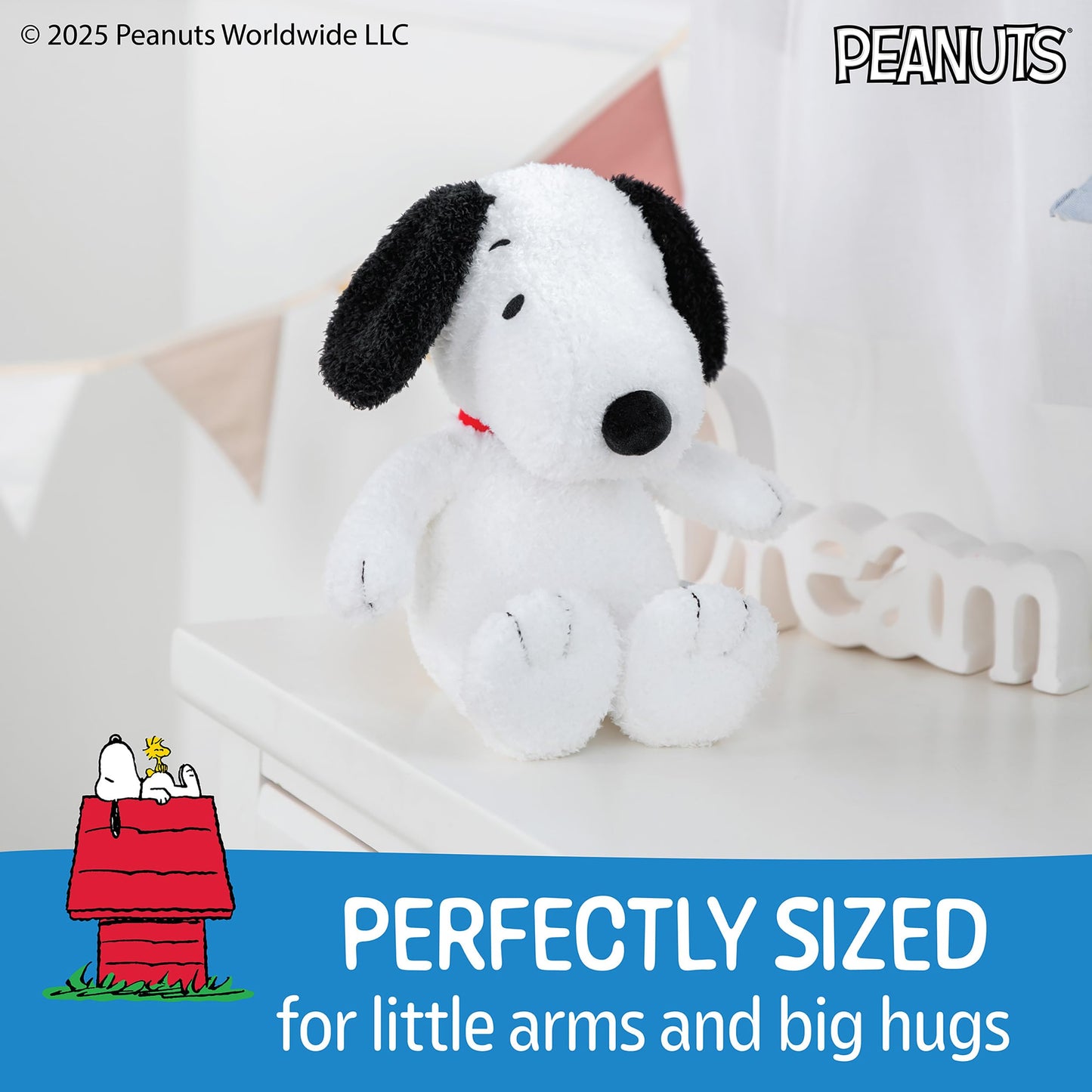 KIDS PREFERRED Peanuts Snoopy Plush Toy, 12" White Soft Stuffed Animal for Babies & Toddlers, Model 12195-A