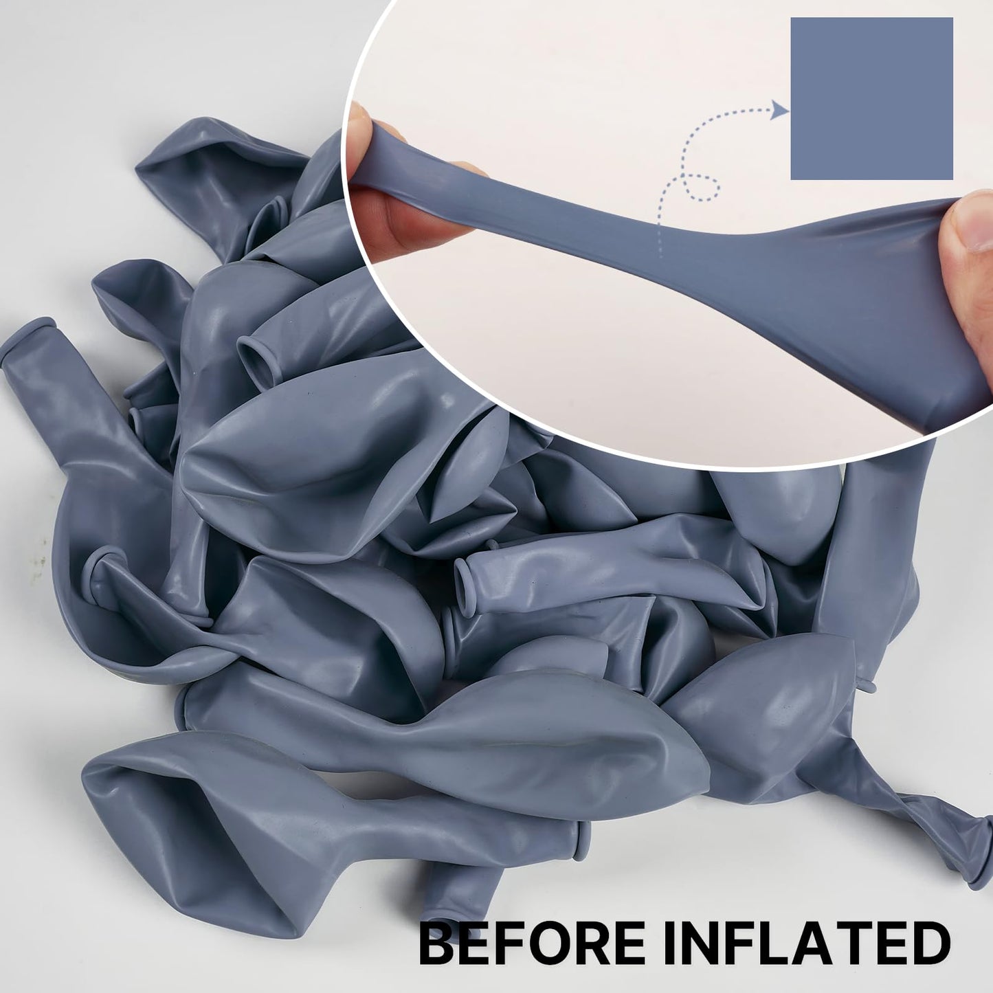 PartyWoo Balloons 12 Inch Rubber Dusty Blue 100 pcs for Birthday Baby Shower Decorations