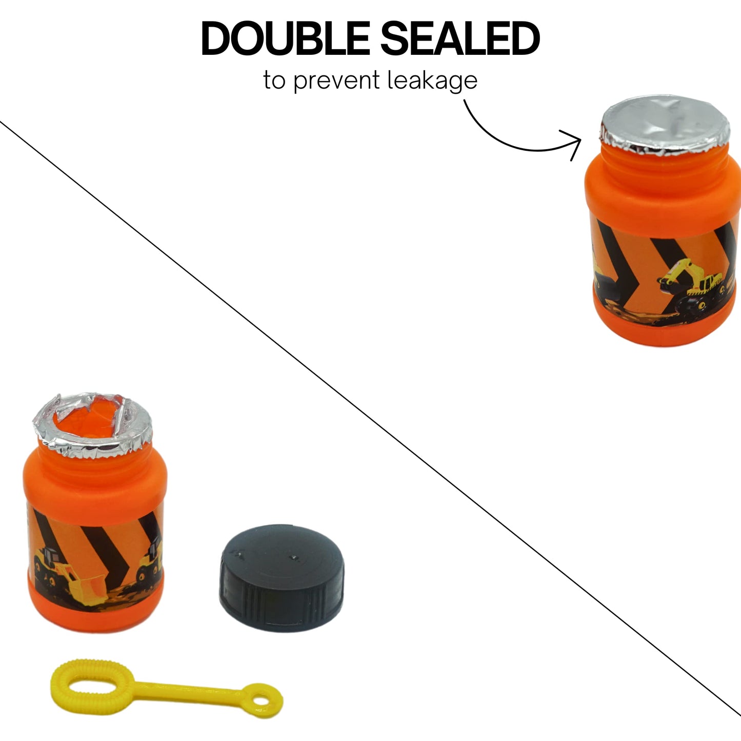 4E's Novelty Construction Themed Mini Bubbles Party Favors for Kids 1 FL oz. Construction Birthday Party Supplies, Dump Truck De