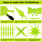 60 Pcs Fruit Green Star Balloons Foil Starburst Balloons Explosion 12 Point Cone Balloons Large For Wedding Anniversary Backdrop