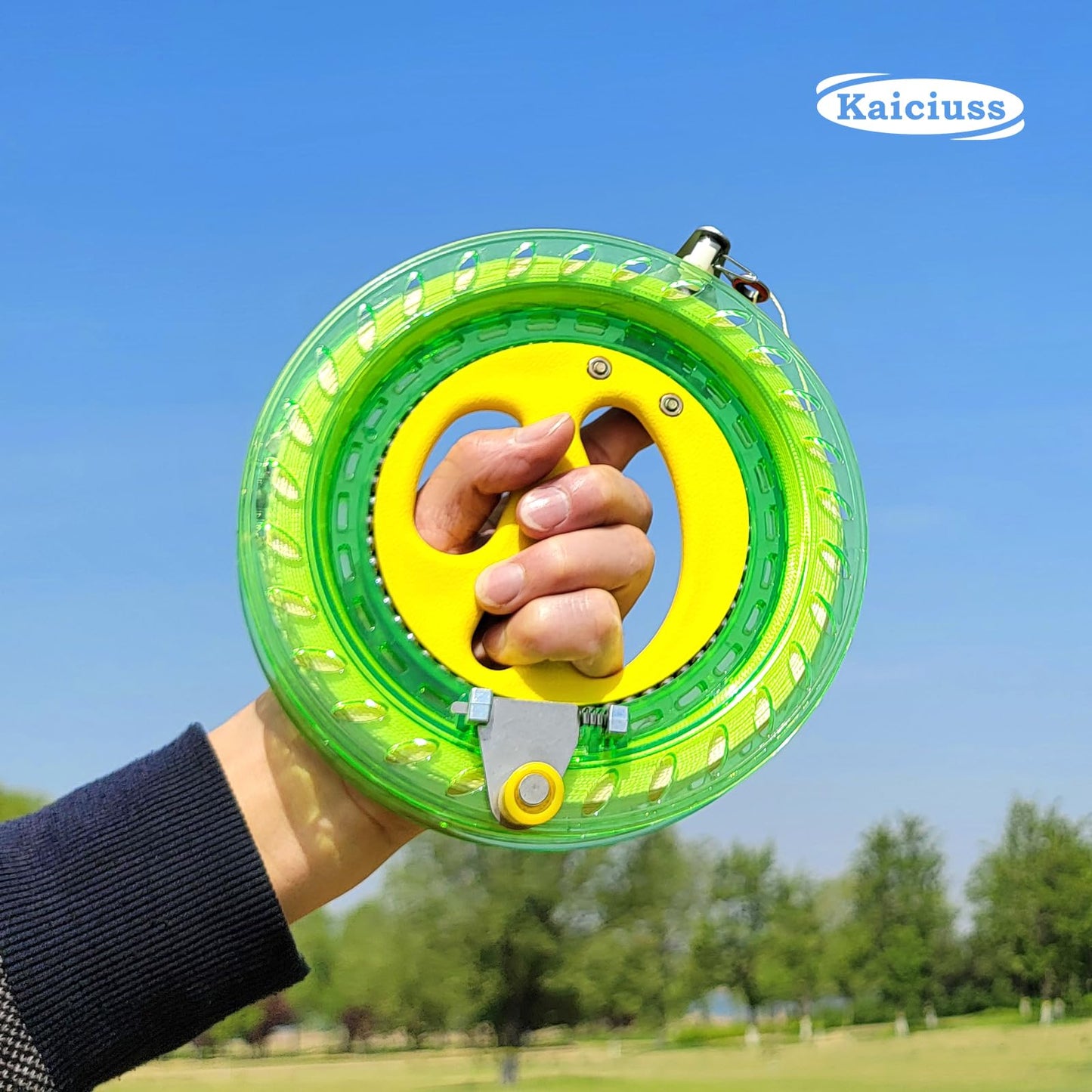 Kaiciuss Delta Kite & Reel Set, Double Delta Kites and Double 7.1 Wheels Included, String Spools Come with Safety Lock and 650 F