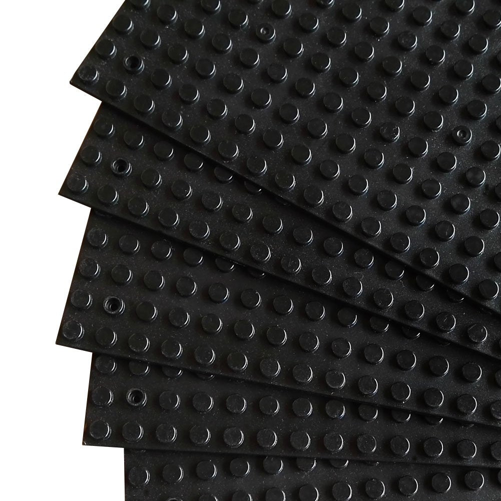 Taken All Building Bricks Block Base Plates - Black 6 Pack Of 5 X 10'' Baseplates - Tight Fit With Major Brick Sets