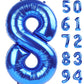 Navy Blue 8 Balloon, Number Balloon 40 Inch, Blue Birthday Decorations, 8 18 28 38 80 Birthday Balloons, 8Th Blue Party Supplies