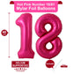 40 Inch Hot Pink 18 Number Balloons Giant 18 Balloons Hot Pink Birthday 18 Balloons 18Th Birthday Anniversary Party Decorations