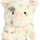 Aurora® Round Rolly Pet™ Periwinkle Pig™ Stuffed Animal - Adorable Companions - On-The-Go Fun - White 5 Inches