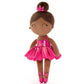 Gloveleya Baby Doll Ballerina Girl Gift Ballerina Plush Soft Doll Colorful Haze Gold Ballet Series-Rose Red 13 Inch With Gift Box