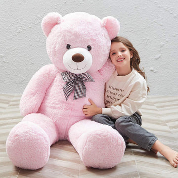 Maogolan Giant Pink Teddy Bear 55 Inch Life Size Big Bear Large Stuffed Animals For Girlfriend