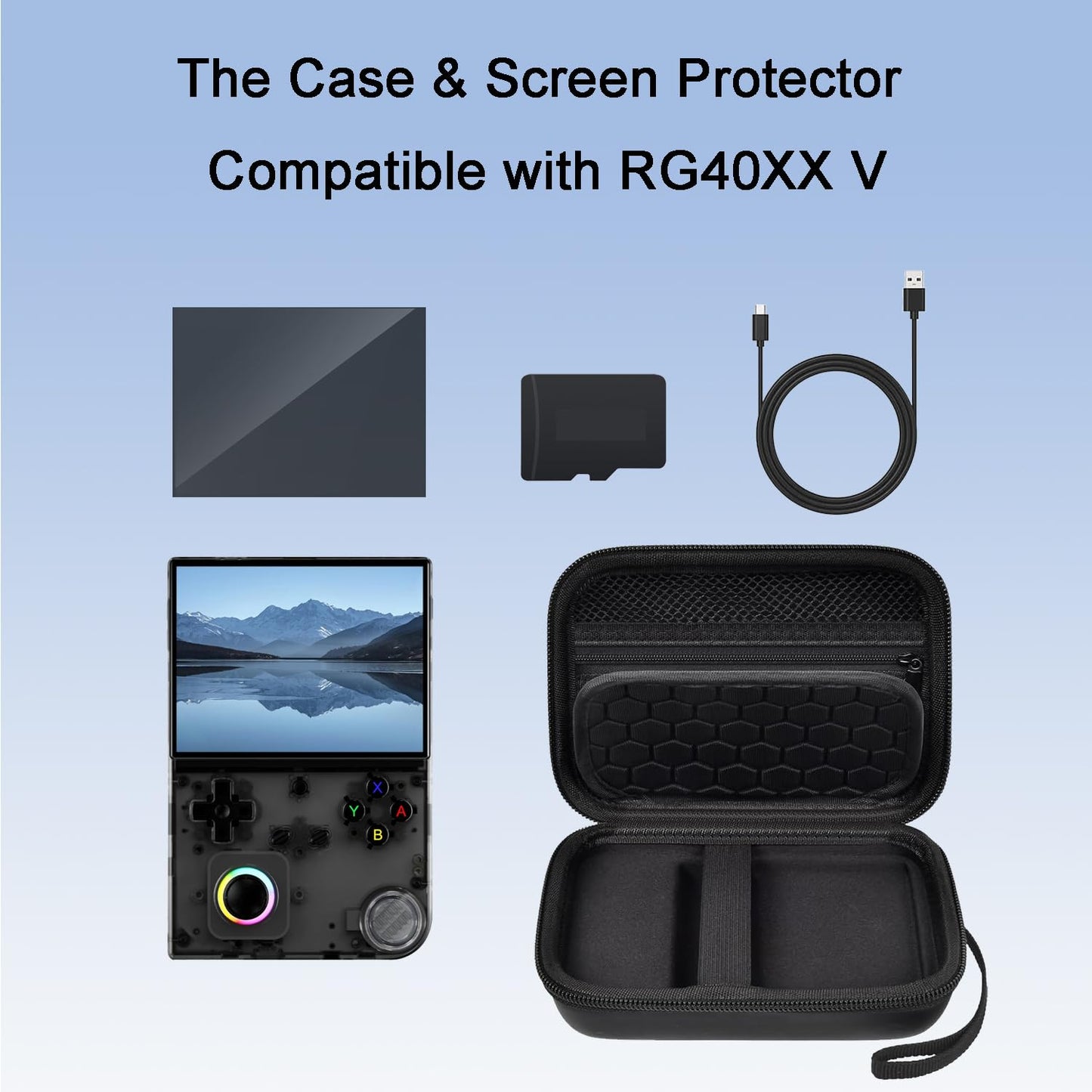 Xmaspanda Carrying Case With Screen Protector For Rg40Xxv Handheld Game Console, Rg40Xxv Portable Game Console Storage Case, Ret