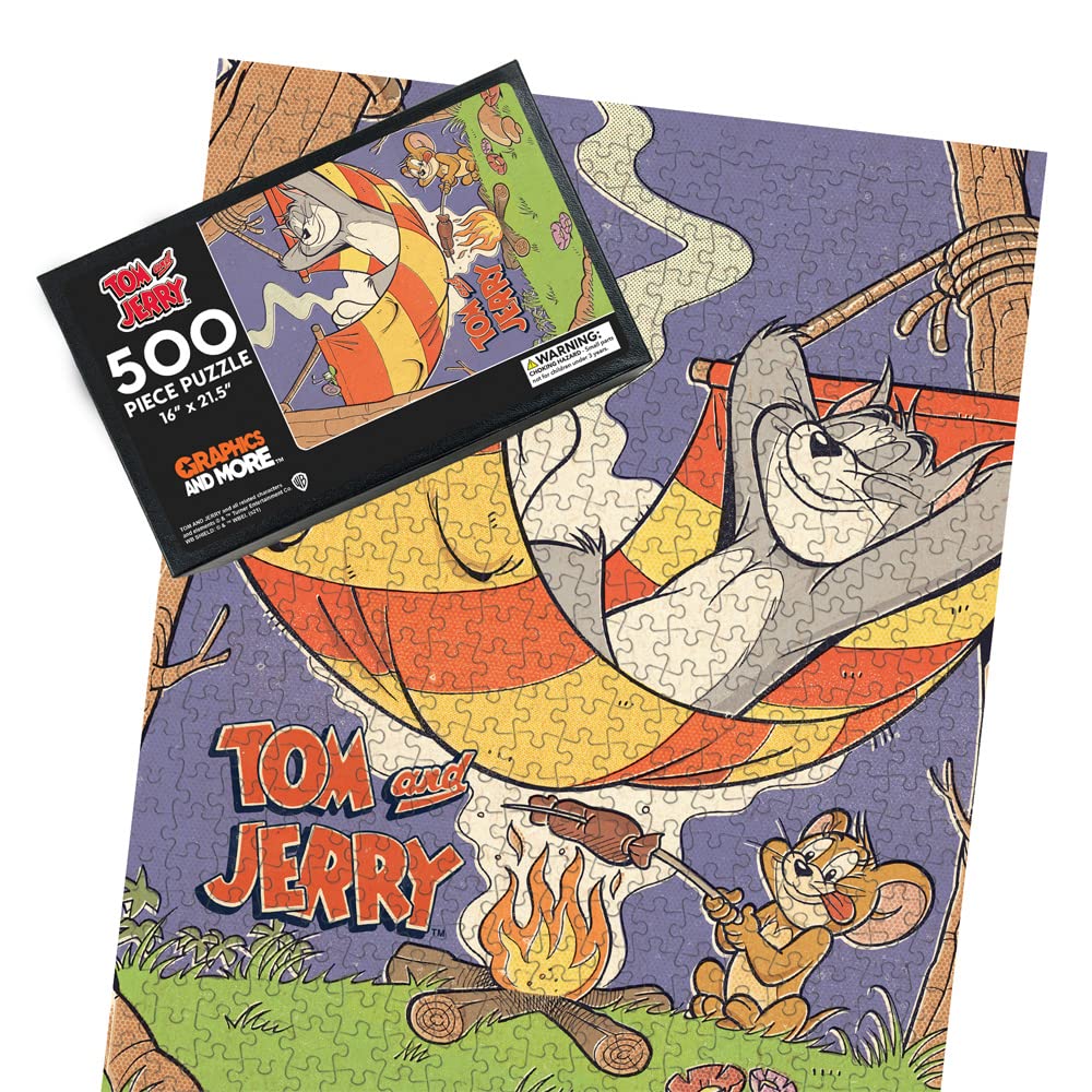 Tom And Jerry Rest And Relaxation 500 Piece Jigsaw Puzzle For Adults, 16' L X 21.5' W