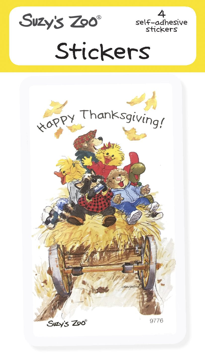 Suzys Zoo Stickers 4-Pack, Happy Thanksgiving! 10141