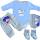 Scnbom Reborn Baby Dolls Boy Clothes For 17-24Inch Newborn Outfits Accesories (Blue Puppy 4Pcs Set)