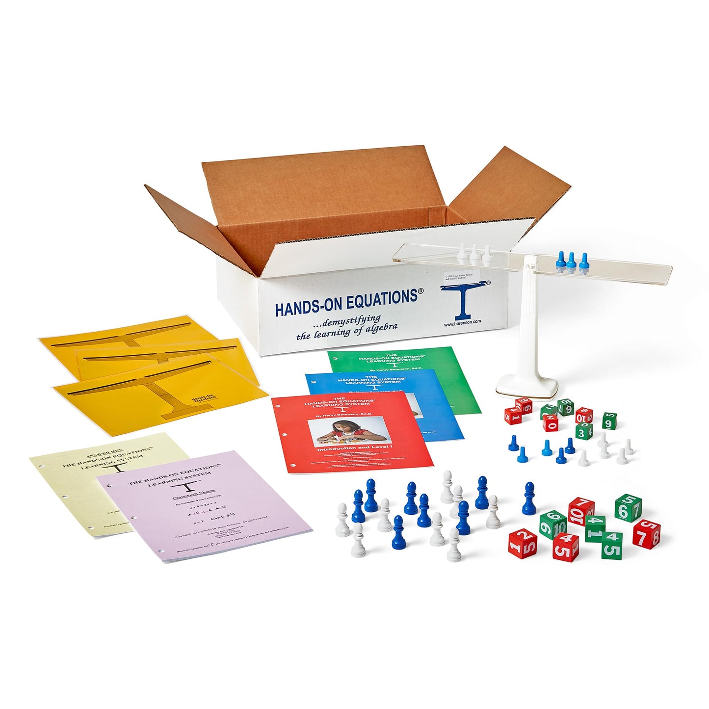 Borenson and Associates Hands-On Equations Class Set for 10 Players, Ages 8-14, Multicolor, Model 9851, Plastic