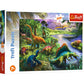 Trefl Predatory Dinosaurs 200 Piece Jigsaw Puzzle Red 19X13 Print, Diy Puzzle, Creative Fun, Classic Jigsaw For Adults And Child
