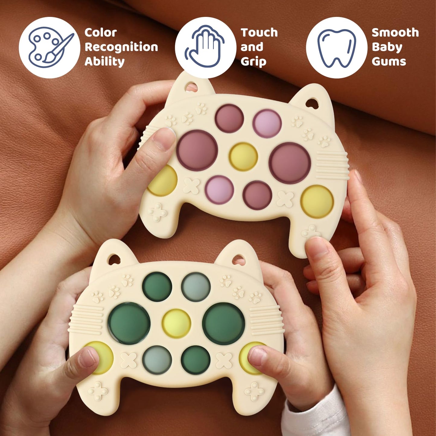 Baby Teething Chew High Chair Toys - Baby Teething Toys Silicone Teethers, Baby Table Toys, Food Grade Silicon For 6 12 18 Month
