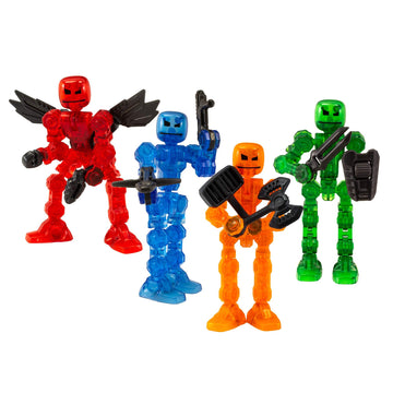 Zing Klikbot  Complete Set of 4 Poseable Action Figures with   Translucent  Create Stop Motion Animation  for Ages 6 and Up (Series 1 Heroes)
