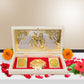 ARNAVIRA Radha Krishna Gold Plated Photo Frame with Charan Paduka Pocket Temple for Diwali Gift,House Warming Gifts Return Gift