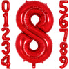 Red Number 8 Balloon 40 Inch, Big Large Foil Helium Number Balloons, Jumbo Giant Mylar Number 8 Balloons For 8 Year Old Birthday