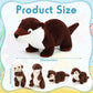 Poen 5 Pcs River Otter Stuffed Animals Set 22 Inch Mommy Otter Plush With 4 Cute Babies In Belly Soft Cuddly Zippered River Outt