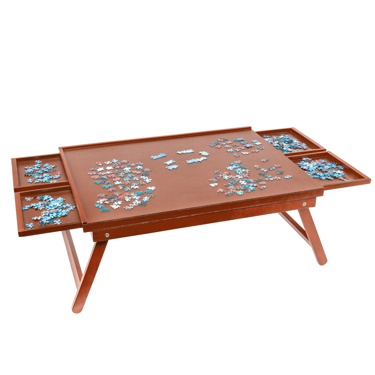 Jumbl 1000Piece Puzzle Board Rack w/Legs | 23 x 31 Jigsaw Puzzle Table | 4 Removable Magnetic Sorting Drawers | Smooth Pl