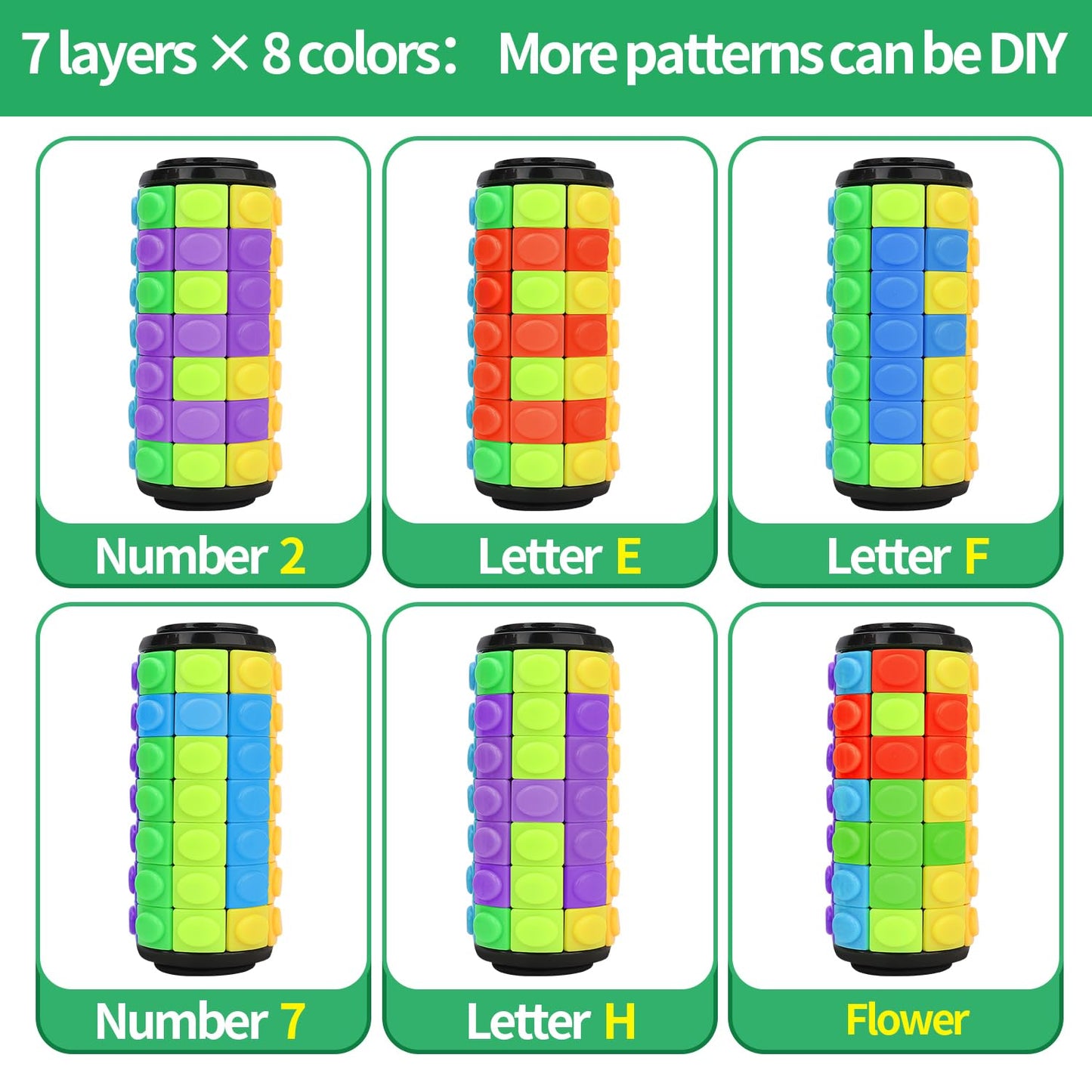 Bananmelonbm Rotate And Slide Puzzle, Finger Spinner Puzzle, Fidget Toys, Decompression Toy, 8 Colors,7 Layers, Educational Sens