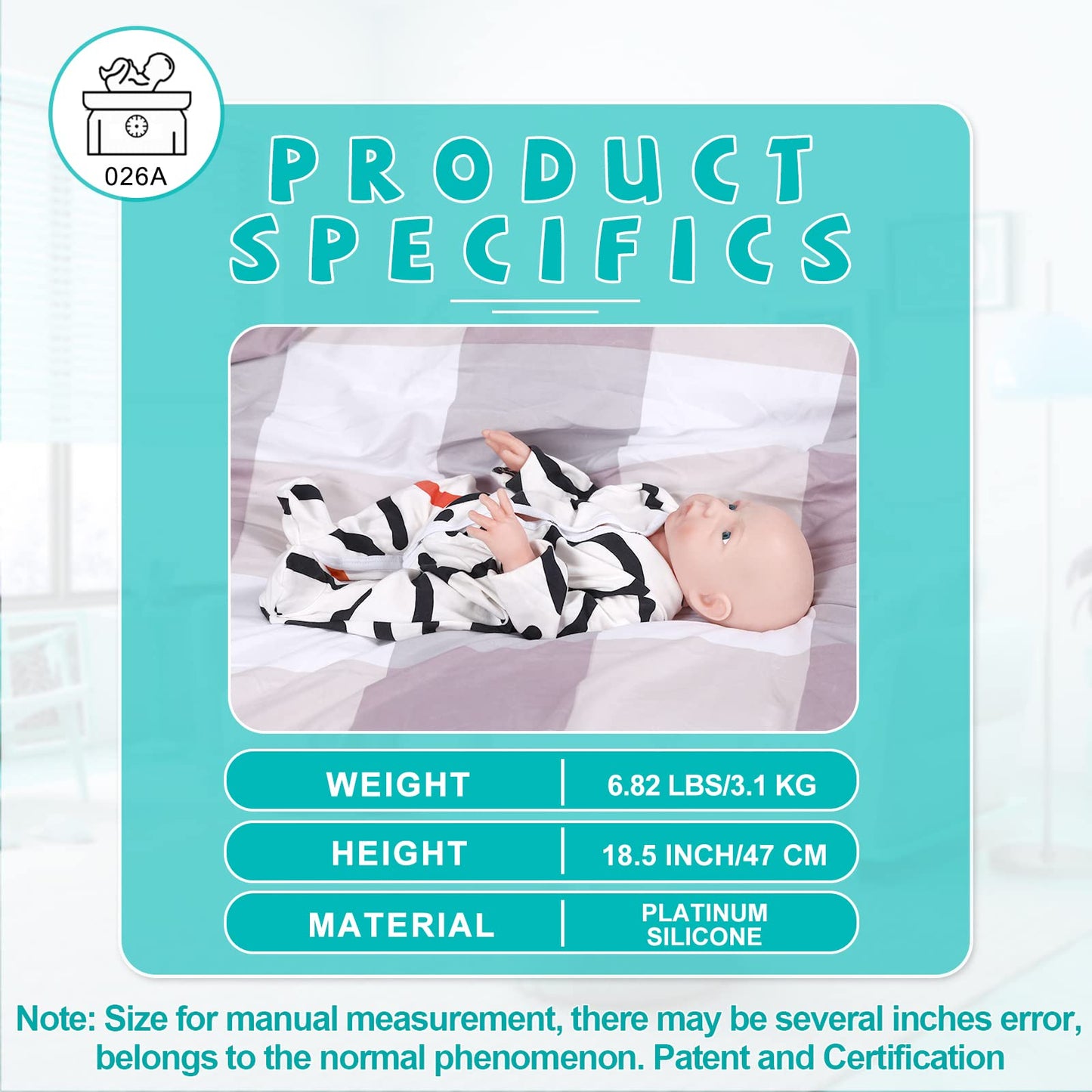 Aisite Full Silicone Baby Boy - 18 Inch Platinum Silicone Realistic Reborn Baby Dolls With Eyes Opened, Christmas And Birthday Gifts For 3+