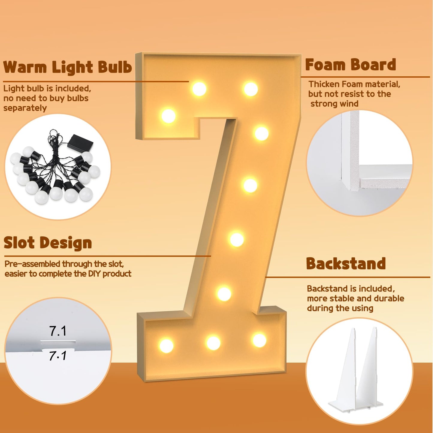 Imprsv 4Ft Marquee Numbers, Light Up Numbers For 70Th Birthday Decorations, Marquee Light Up Letters Anniversary Party Decor, Mo