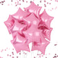 Pink Star Foil Balloons, 18 Inches Star Foil Balloons For Helium, 10 Pcs Light Pink Helium Birthday Balloons, Graduations Party