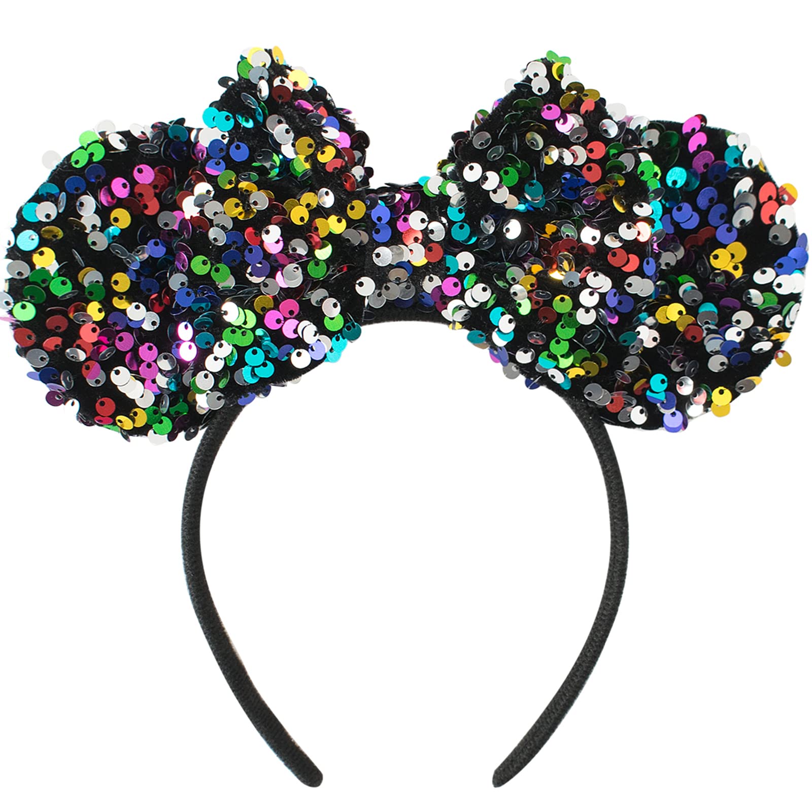 KARETT Mouse Ears Bow Headbands, Sparkle Mouse Ears Headband Glitter Hair Band for Party Princess Decoration Cosplay Costume