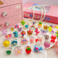 ELEMIRSA 28pcs Little Girl Rings, Princess Game Pretend Play & Dress Up Jewel Rings Set, Multicolored, Adjustable, Female, 4-12
