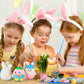 Miniinflat 12 Pcs Easter Eggs Painting Kit White Easter Eggs Coloring Decorating Crafts Kit Squeeze Eggs Bunny Toys With Dye Pai