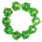 10PCs D20 Polyhedral Dice Set 22mm for DND RPG MTG Dungeons and Dragons Dice (Green)