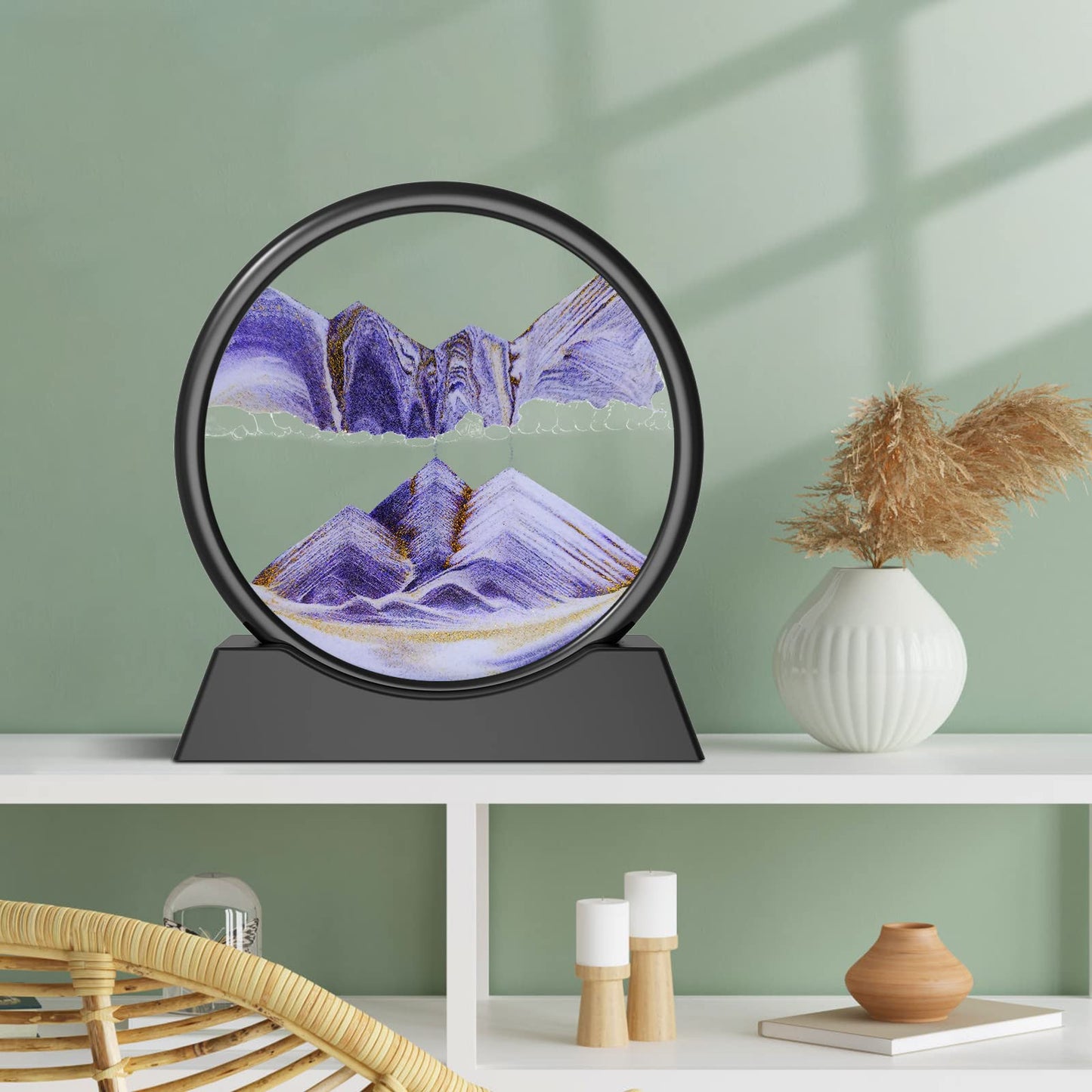 Fitifun Moving Sand Art, Sand Art Liquid Motion Moving Sand Art Picture Sandscapes In Motion 3D Sand Painting For Home Decor And