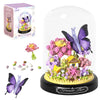 JIUTONG Flower Bouquet Building Set, 582 PCS Plastic Mini Building Blocks for Adults, Butterfly Wildflower Bonzai Toys, Model P1111