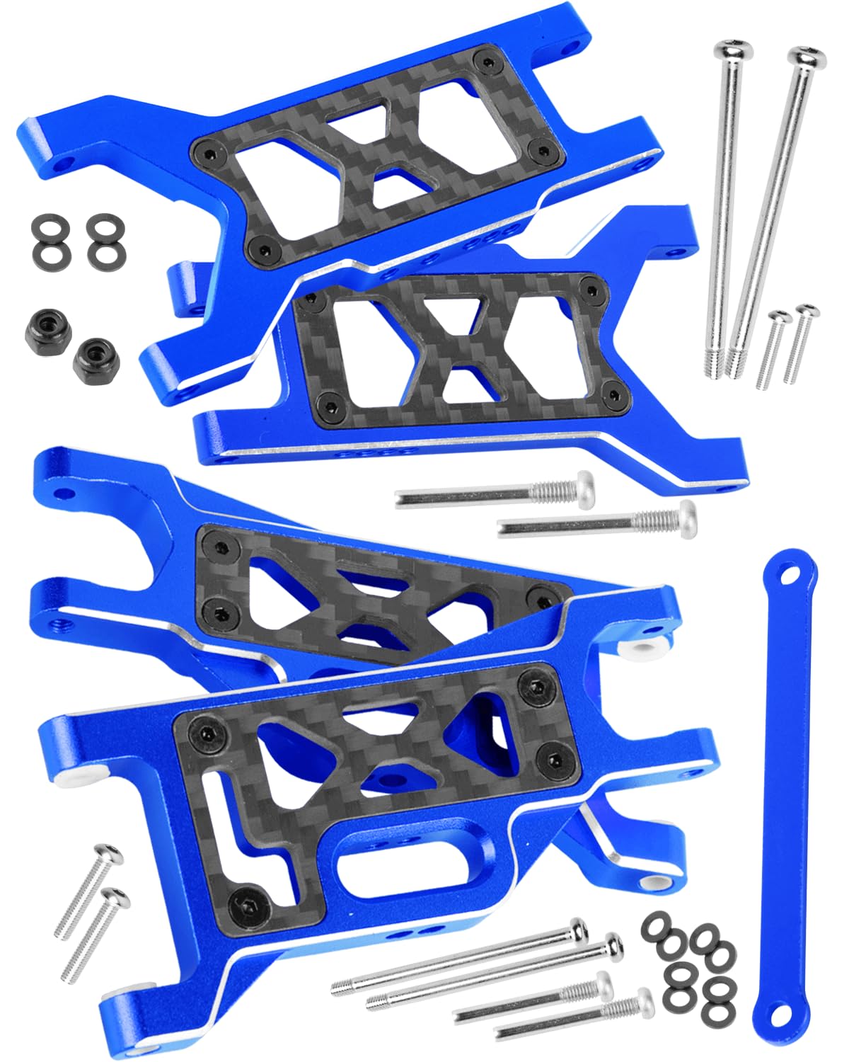 Rcarmubwow A Arms Upgrades Part For 1/10 Slash 2Wd,Slash 2Wd Vxl,Alloy Aluminum Front Rear Rc Suspension Arms,4Pcs,Navy Blue